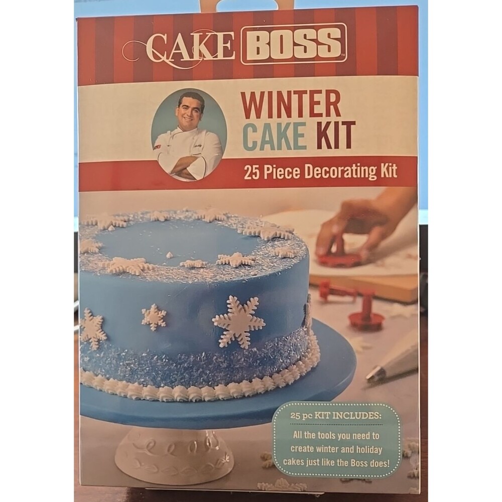 Cake Boss Winter Decorating Kit 25 Pieces Cutters Icing Bags + Fondant Smoother